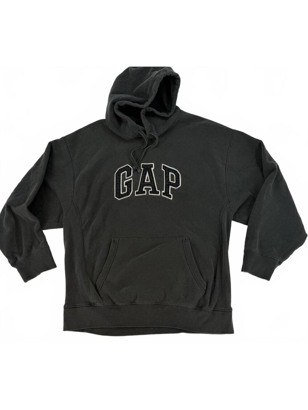 Y2K‎ Korea Made Gap Hoodie Mens Medium Gray Faded Logo Streetwear